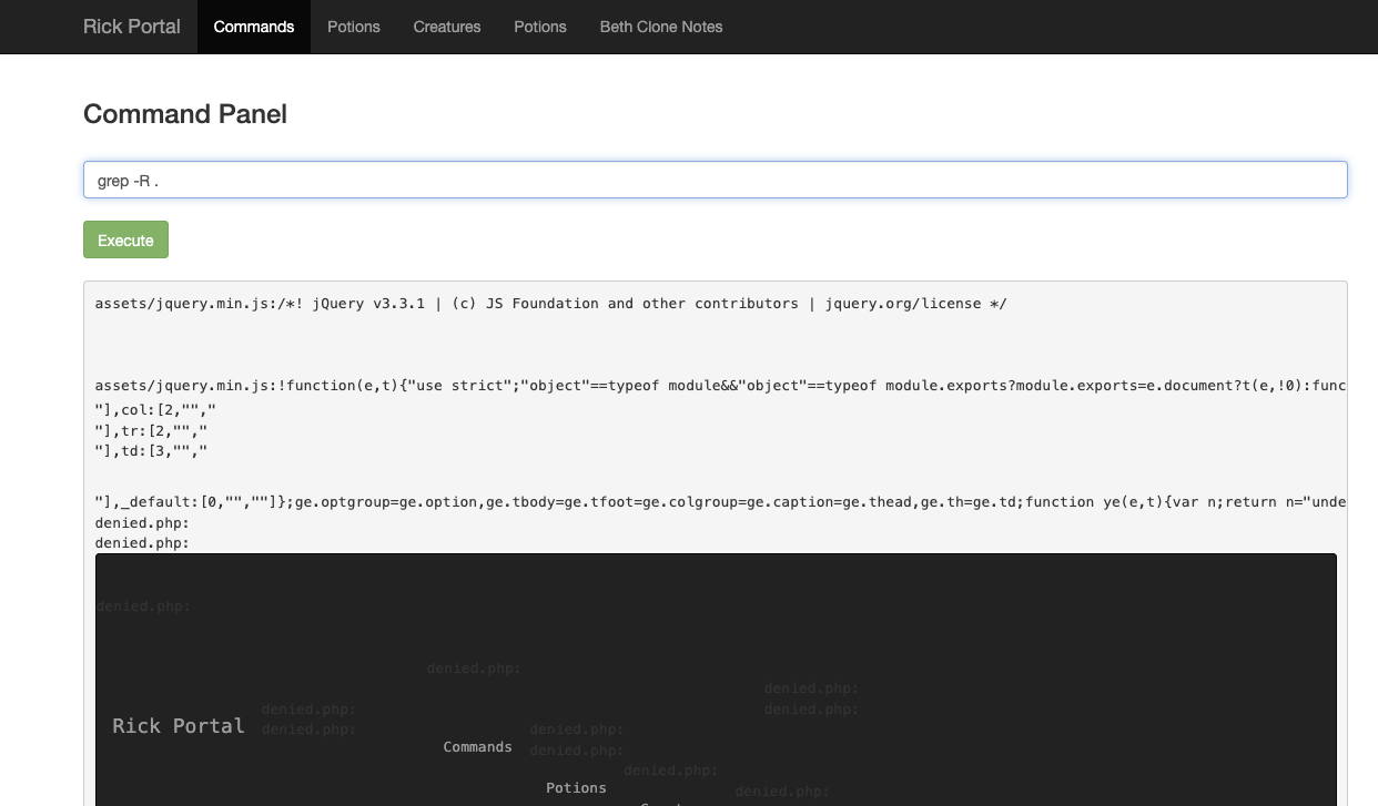 Web Grep Output